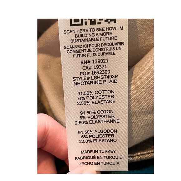 Frame Jeans Le Super High Nectarine Plaid Straight brown size 32 - Picture 9 of 9